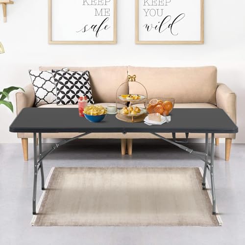 White 6 Foot Heavy Duty Plastic Folding Table H75273