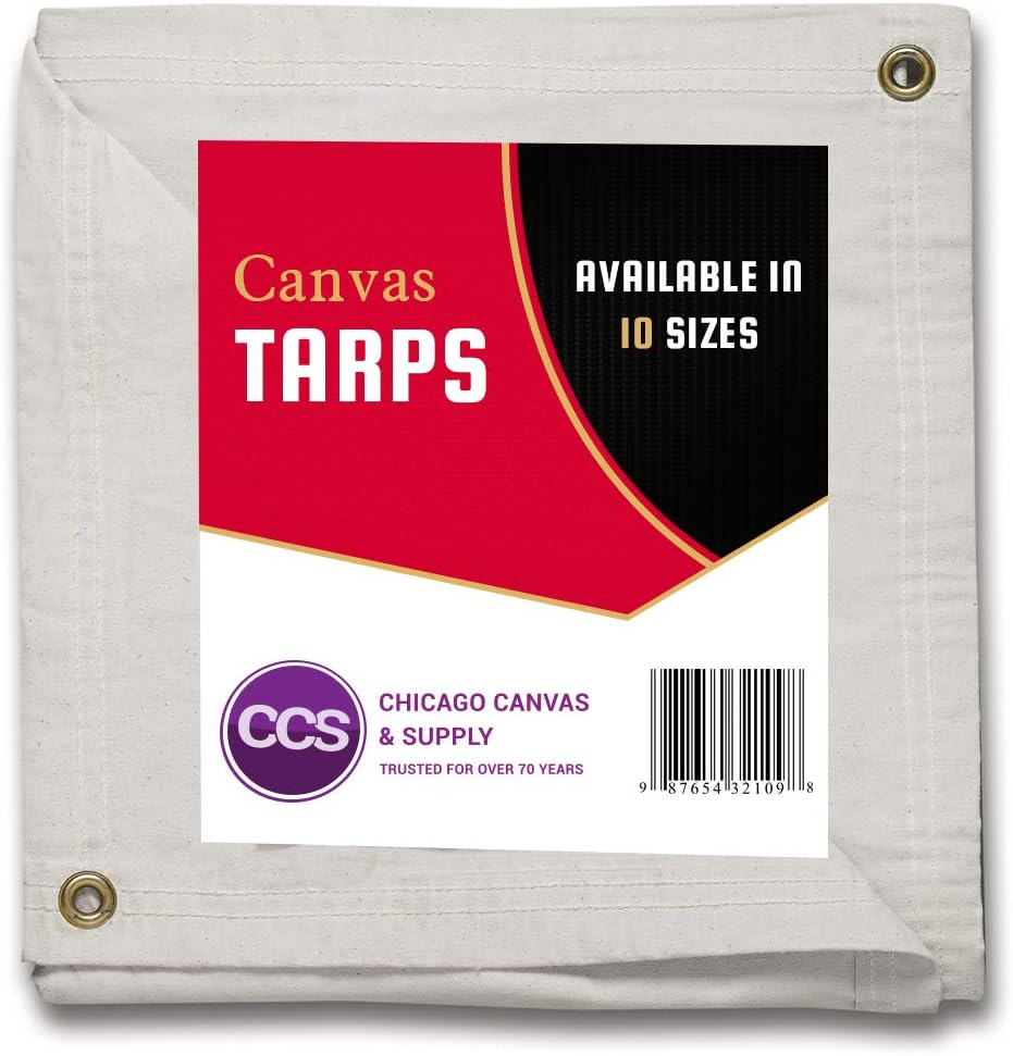 Waterproof Canvas Tarp with Grommets, Brown, 6 by 8 Feet Pack of 2 L66168