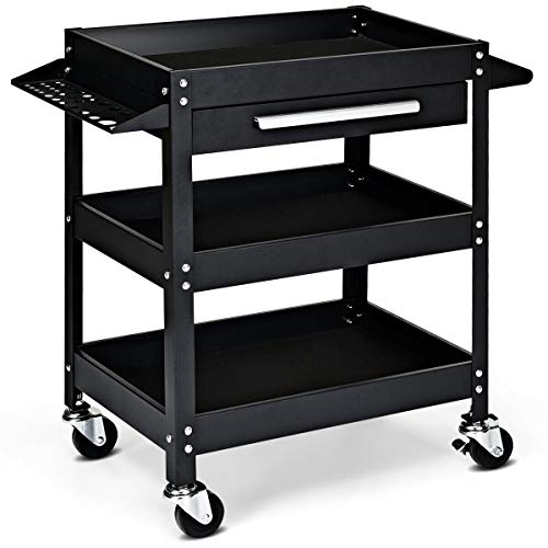 3 Tier Rolling Tool Cart with Storage Drawer D83704