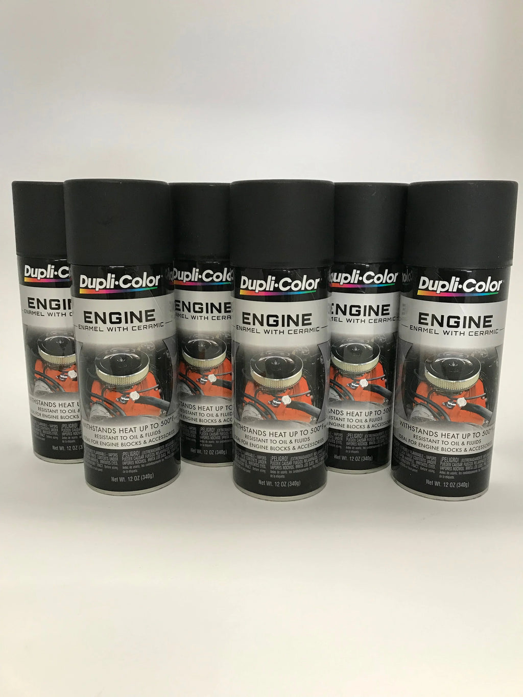 Flat Black 12 oz Aerosol Engine Enamel Paint with Ceramic R55603