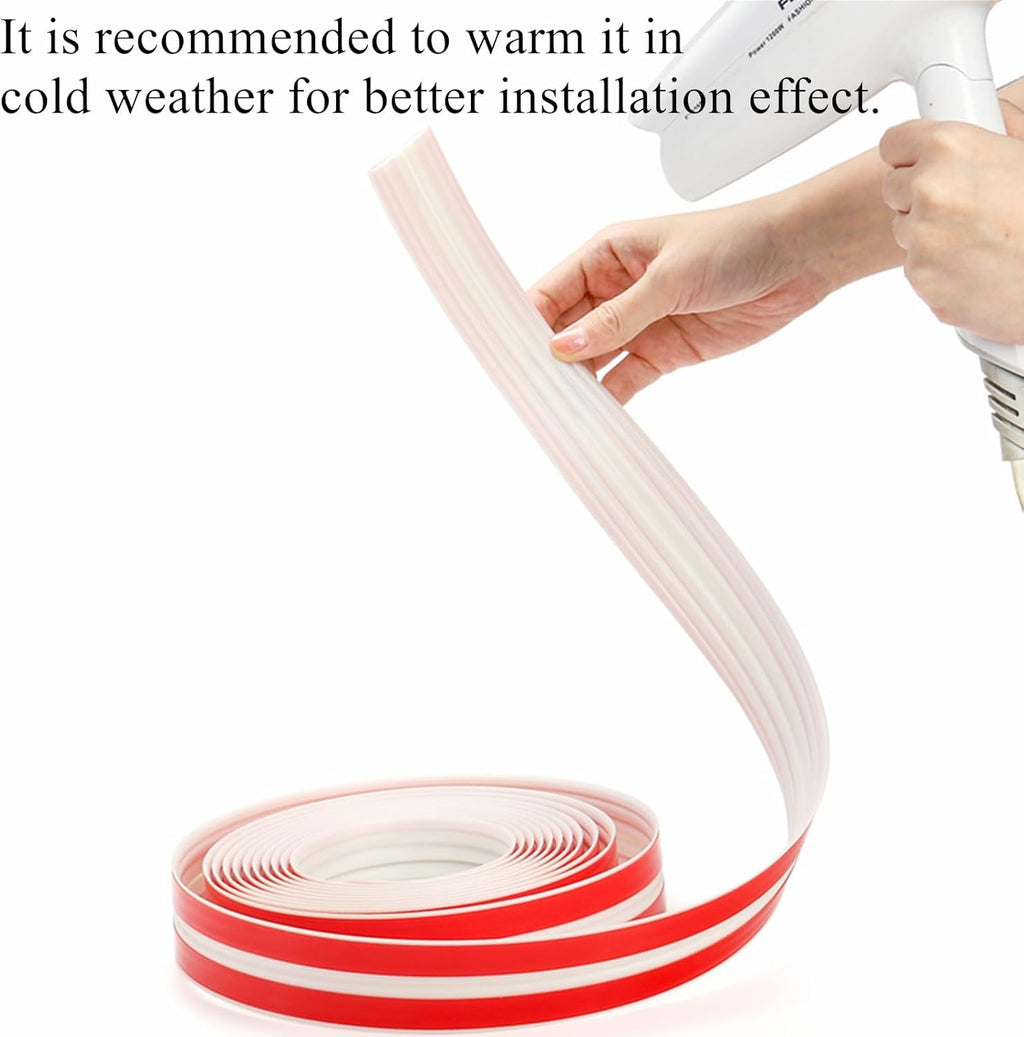 Creamy White 16.4 Ft x 1.5 In Self-Adhesive Wall Molding Trim S908583