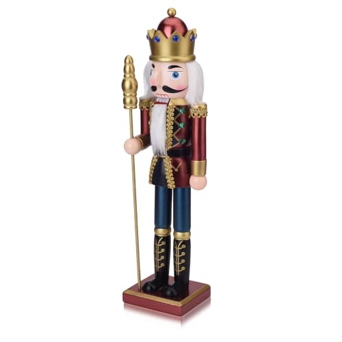 15 Inch Wooden Christmas Nutcracker with Scepter Y5207