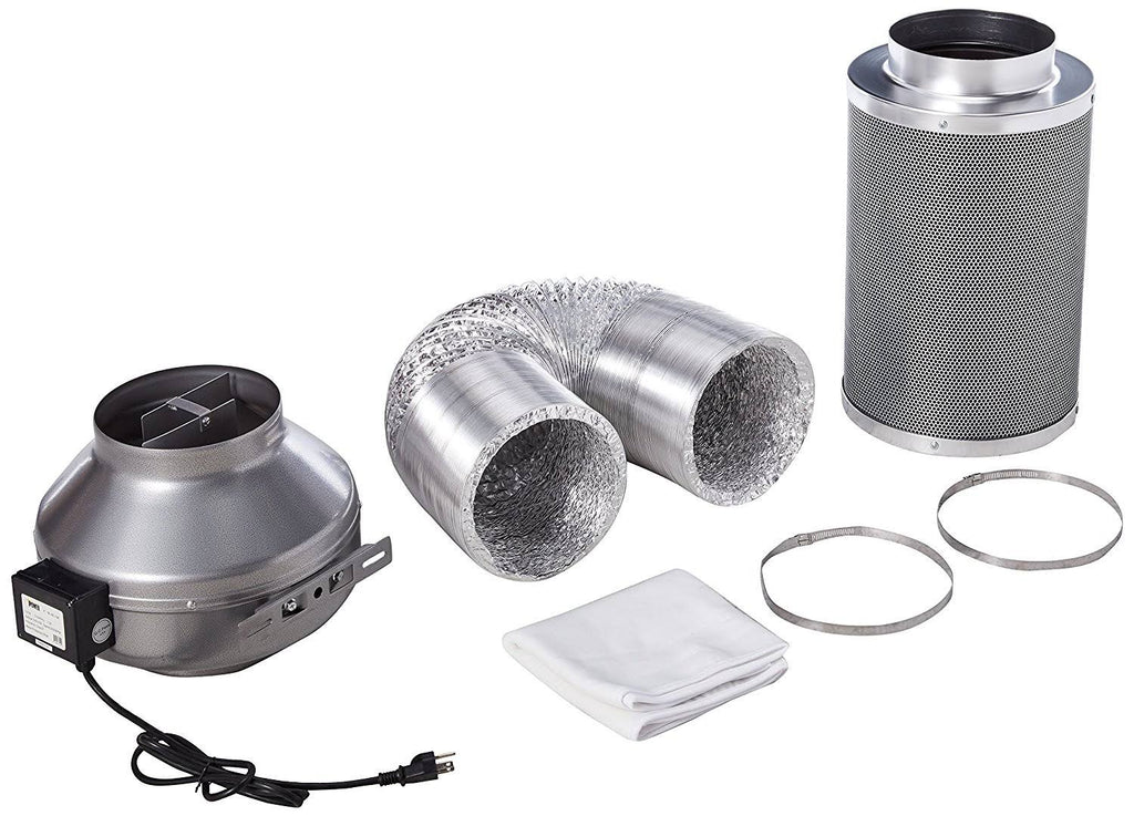8 Inch 750 CFM Inline Fan Carbon Filter Ducting Combo Z897