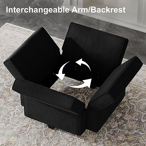 Modular U Shaped Sectional Sofa with Storage Seat Reversible Chaise Ottoman Velvet Fabric S961