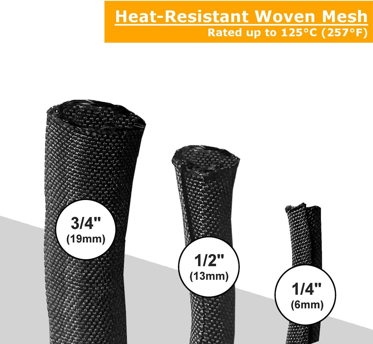 Woven Mesh Split-Sleeve Wire Loom 25 feet G2051