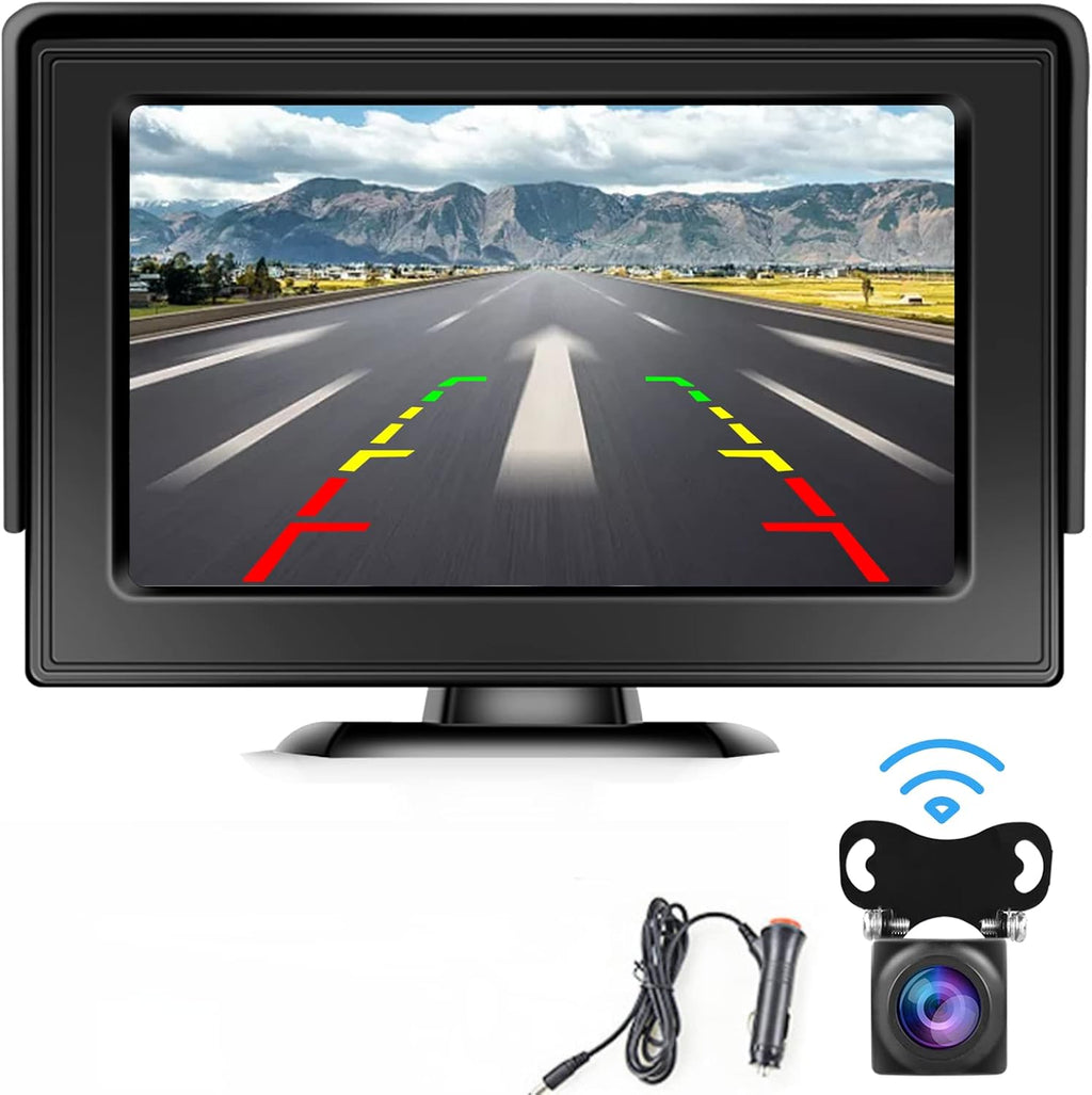 Wireless Backup Camera with Monitor Kit 4.3" HD 1080P Waterproof Night Vision T958616