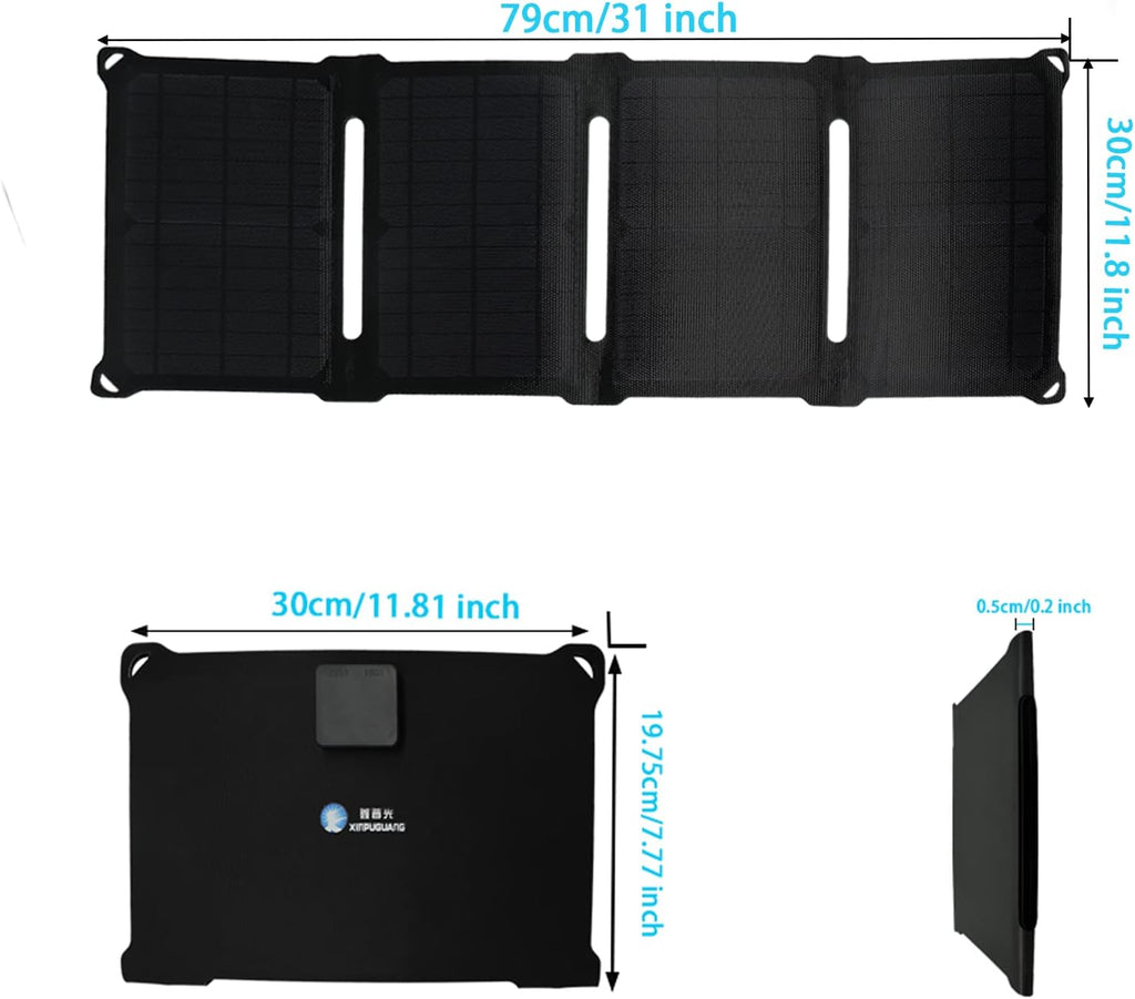 28W Foldable Solar Panel with 2 USB Output Ports S6014