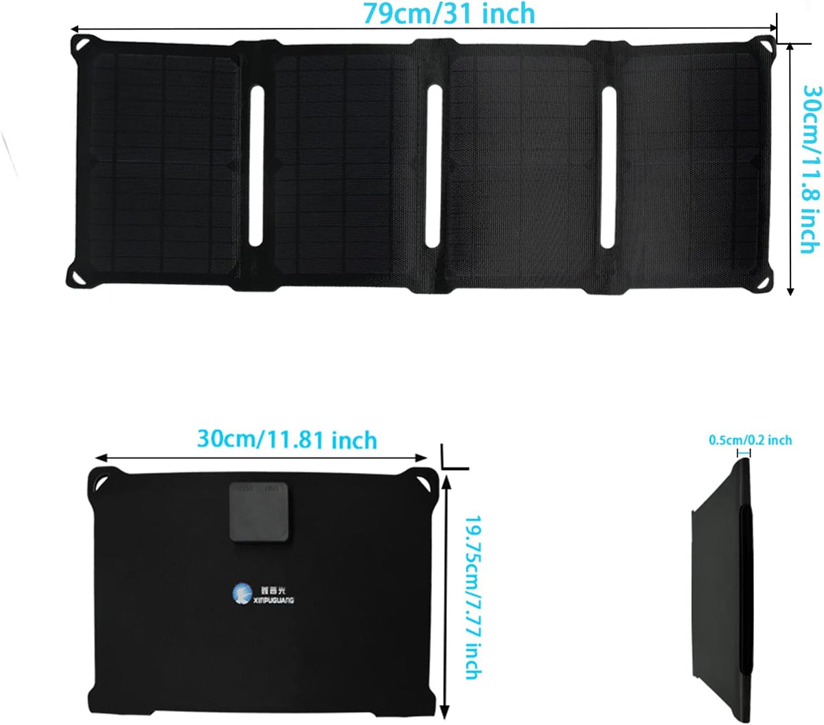 28W Foldable Solar Panel with 2 USB Output Ports S6014