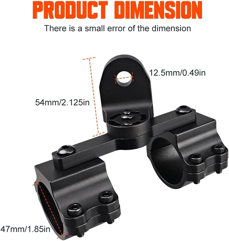360° Rotating Aluminum Alloy UTV Whip Light Mount for 1.75'' to 2'' Roll Cage (1 Pack) O7103