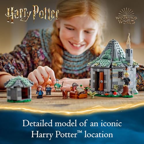 LEGO Harry Potter Hagrid's Hut: an Unexpected Visit - Kids Building Toy with Buildable House, 7 Minifigures & Dragon D4244