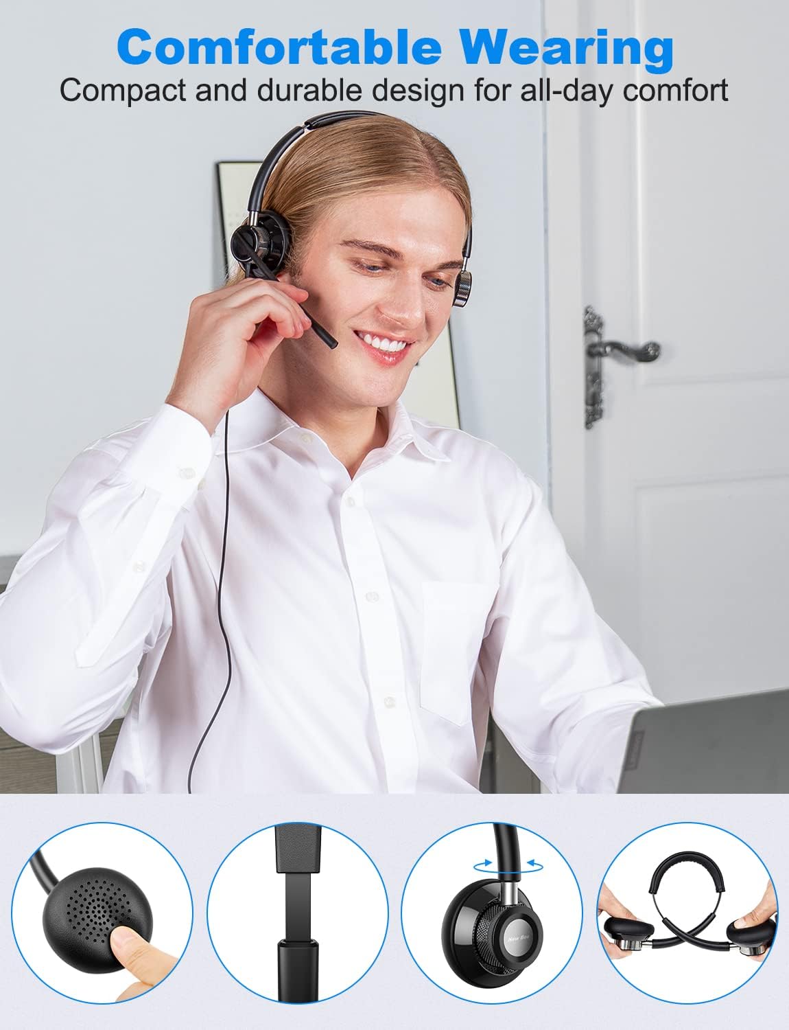 USB Headset with Microphone Wired Computer Headset K7112