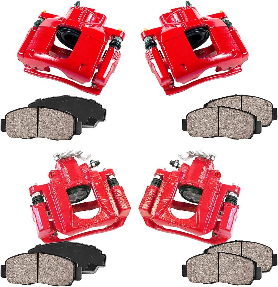 Red Powder Coated Calipers and Ceramic Brake Pads Kit I91327