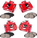 Red Powder Coated Calipers and Ceramic Brake Pads Kit I91327