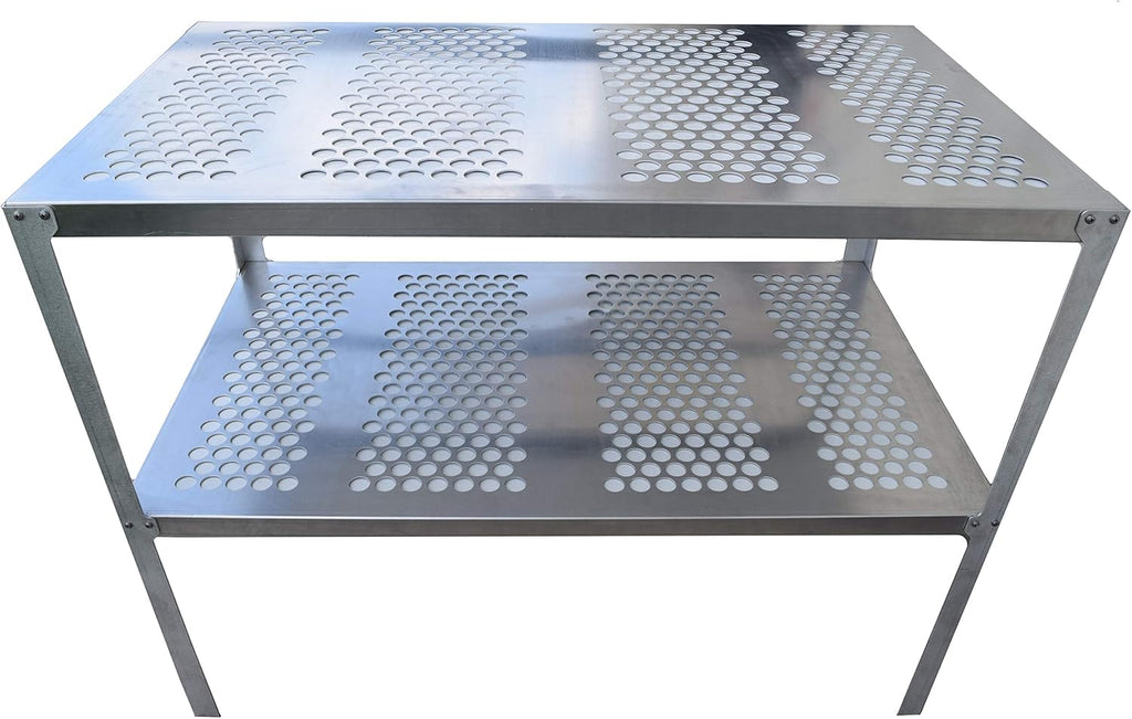 Aluminum Greenhouse Potting Bench and Utility Table with 1 Inch Round Holes O899