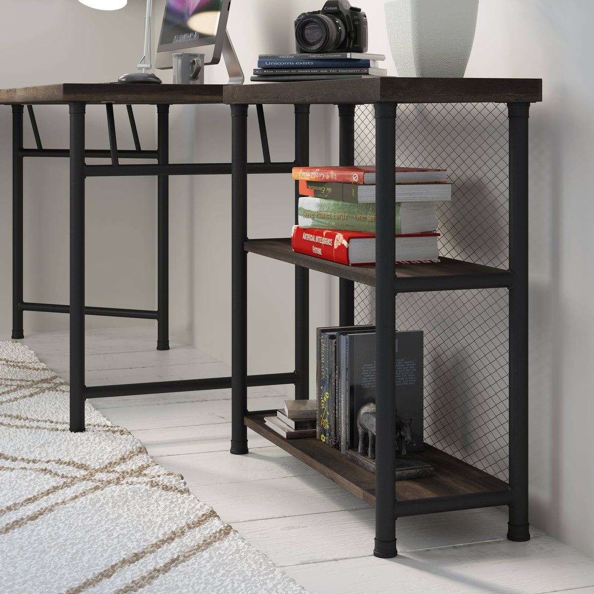 Brown Industrial Bookcase M19609