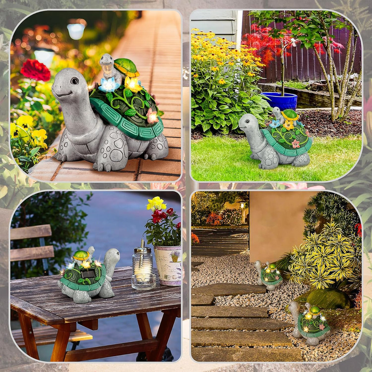Turtle Solar Statue with 7 LED Solar Lights D1834