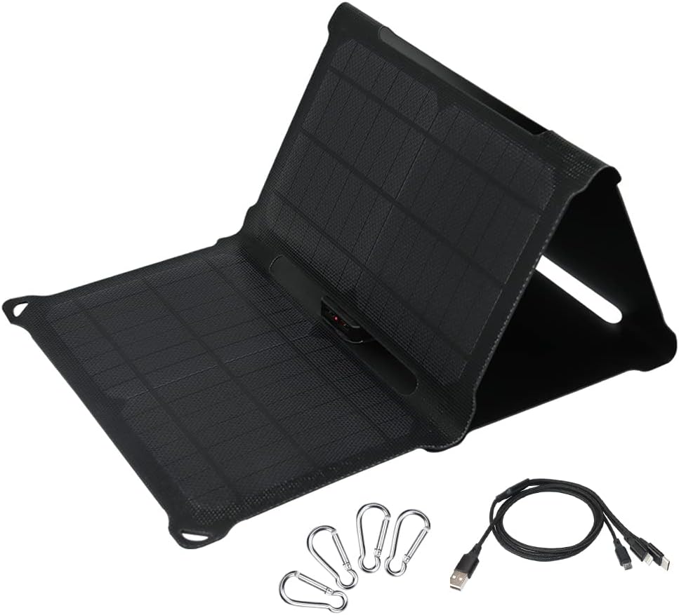 28W Foldable Solar Panel with 2 USB Output Ports S6014