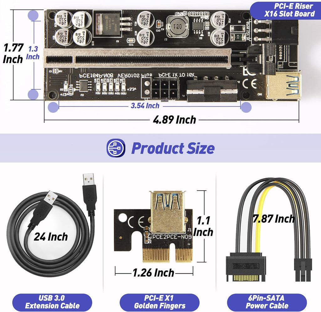 PCIE Riser Express Cable 1X to 16X 6 Pack U82469