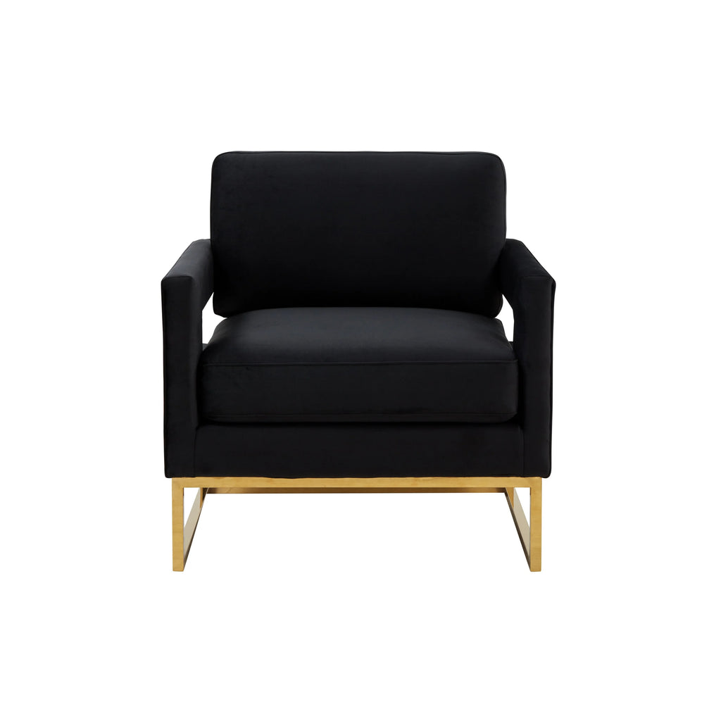 Black Velvet Accent Chair X862