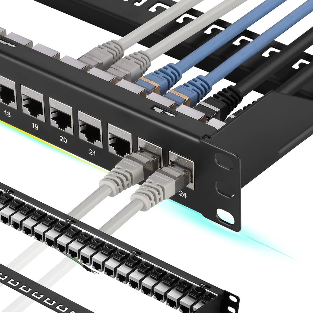 24 Port Cat7 Shielded 1U Network Patch Panel R3861