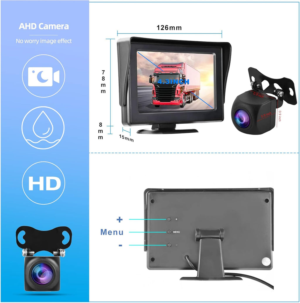 Wireless Backup Camera with Monitor Kit 4.3" HD 1080P Waterproof Night Vision T958616