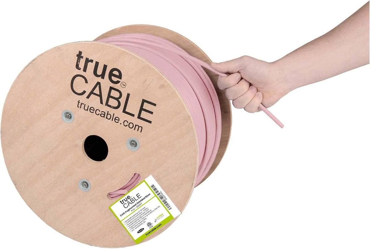 White 1000ft Cat6A Shielded Riser Ethernet Cable T206