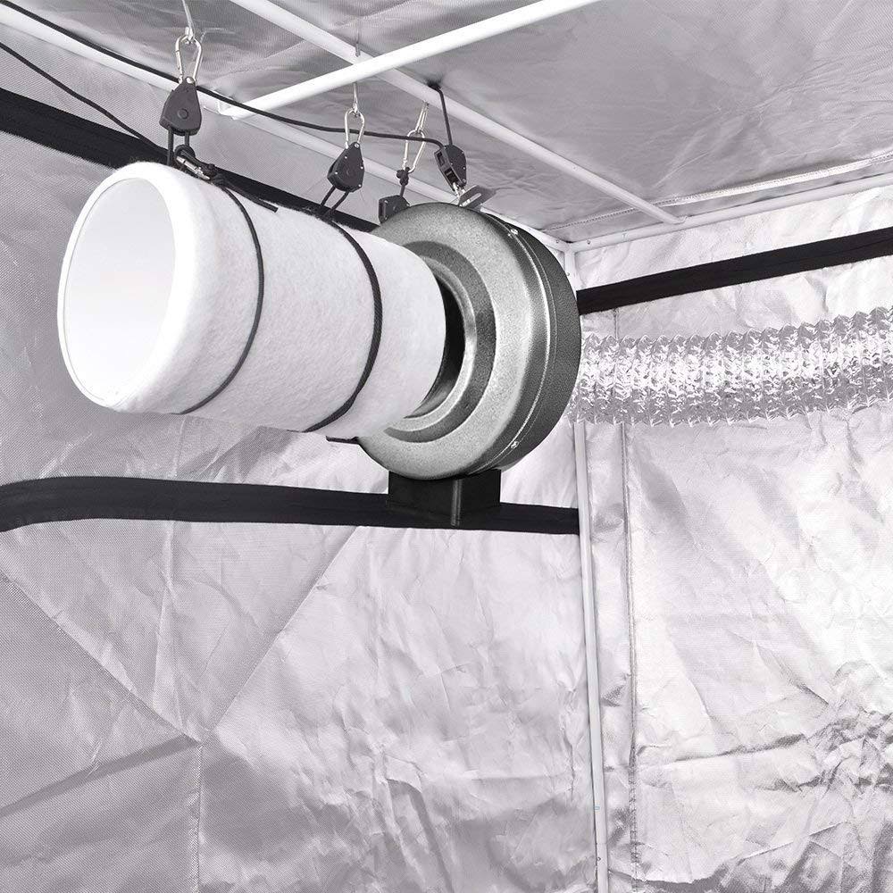 8 Inch 750 CFM Inline Fan Carbon Filter Ducting Combo Z897