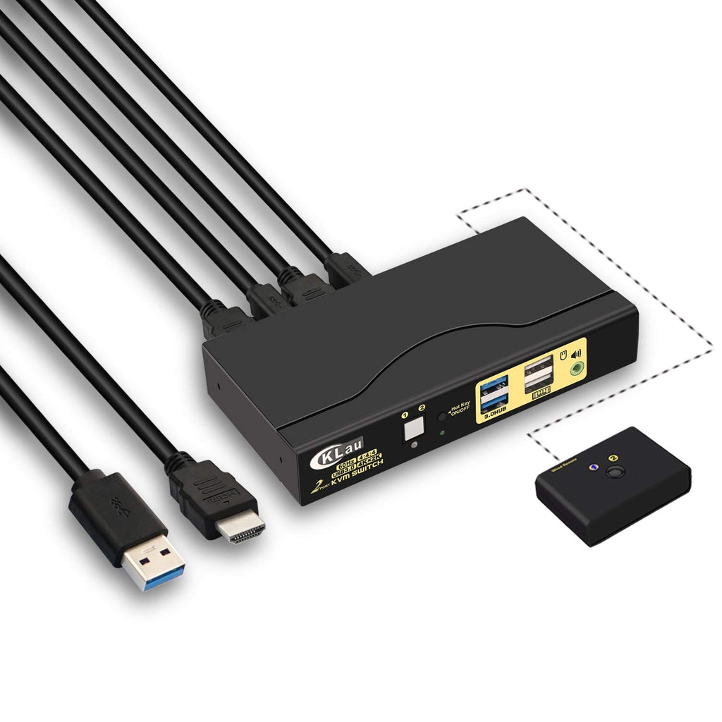 2 Port Dual Monitor Displayport USB 3.0 4K 60Hz KVM Switch B214