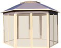 13'x11' Grey Pop Up Gazebo with Mesh Sidewalls and Carrying Bag K1866