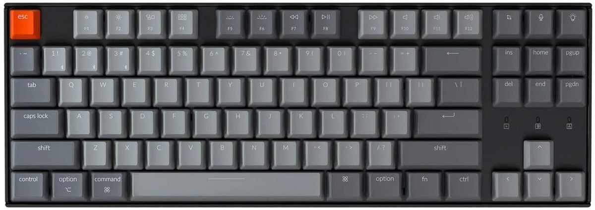 Tenkeyless 87 Keys White LED Backlit Mechanical Keyboard with Gateron Brown Switch H55370