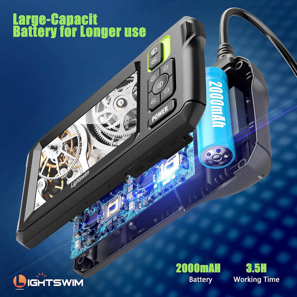 4.3" IPS Borescope with 16.5FT Semi-Rigid Cable Q5732