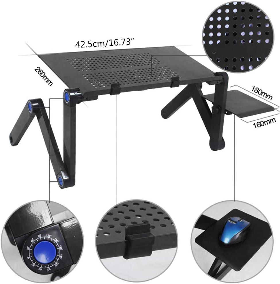 Adjustable Aluminum Laptop Stand with Cooling Fan Pad N814