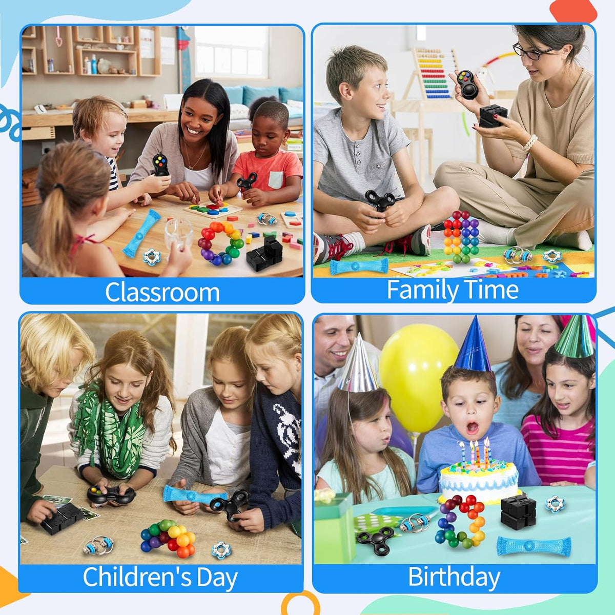 7Pack Fidget Toys Set Sensory Toys for Kids Adults Autistic ADHD Stress Relief Toys S784