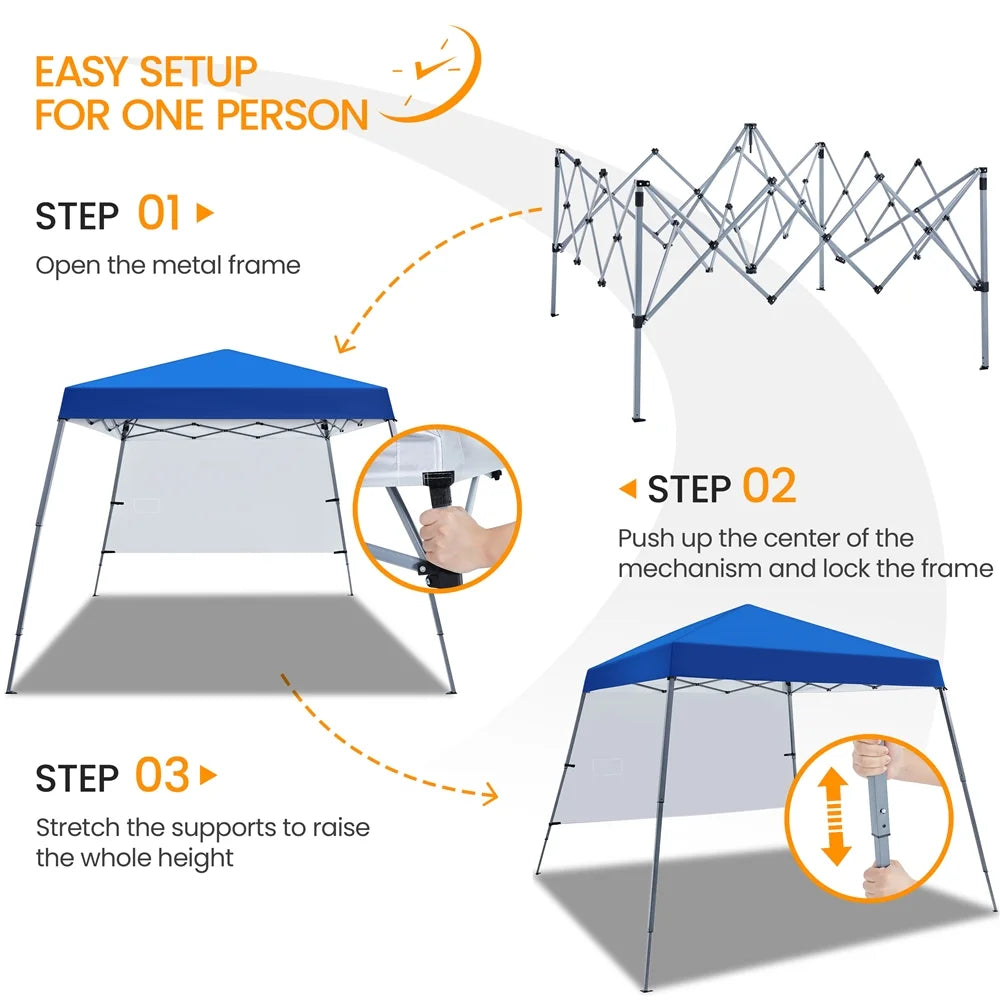 Blue Pop-Up Canopy with Backpack Bag D752317