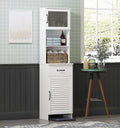 White Freestanding Tall Cabinet with Single Doors and Drawers D53980