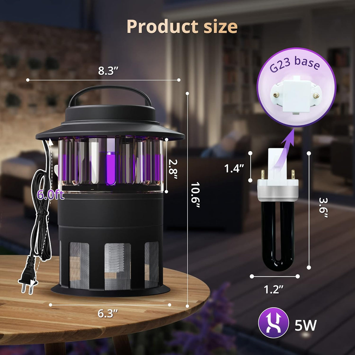 Mosquito Trap Indoor, Insect Trap for Flies, Gnat & Moth, Bug Zapper with 1000V Grid, Suction Fan, Pack of 2 Z108