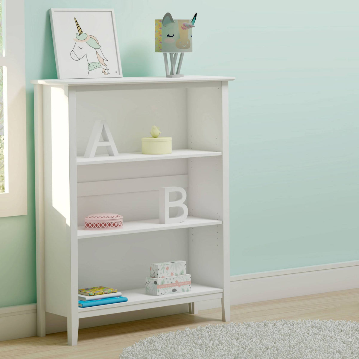 White Tall Bookcase B5930