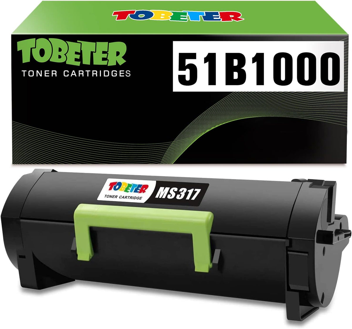 Remanufactured Toner Cartridge for Lexmark 51B1000 Printer (1Pack) Pack of 2 T93283