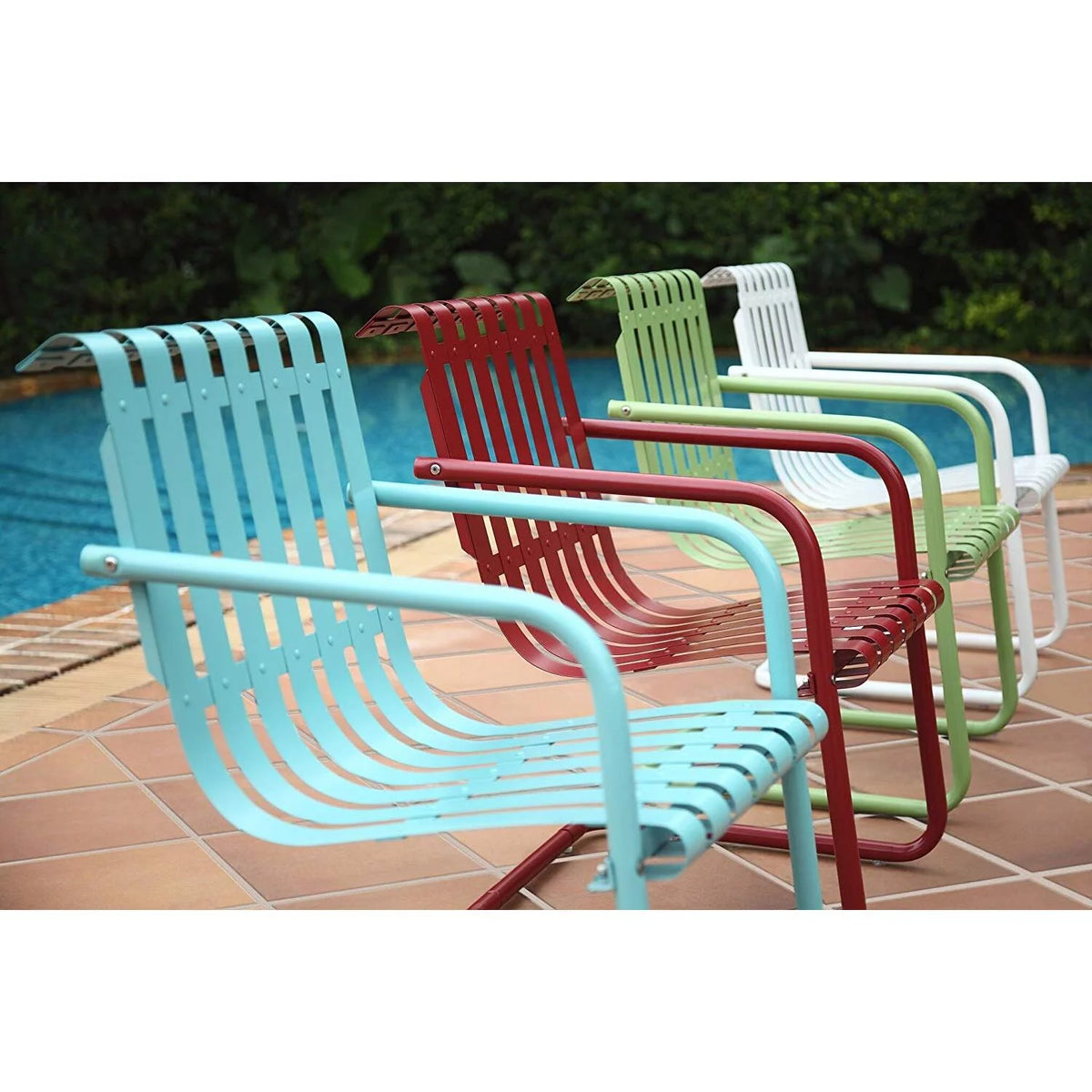 White 2 Pc Outdoor Metal Armchair Set P1746