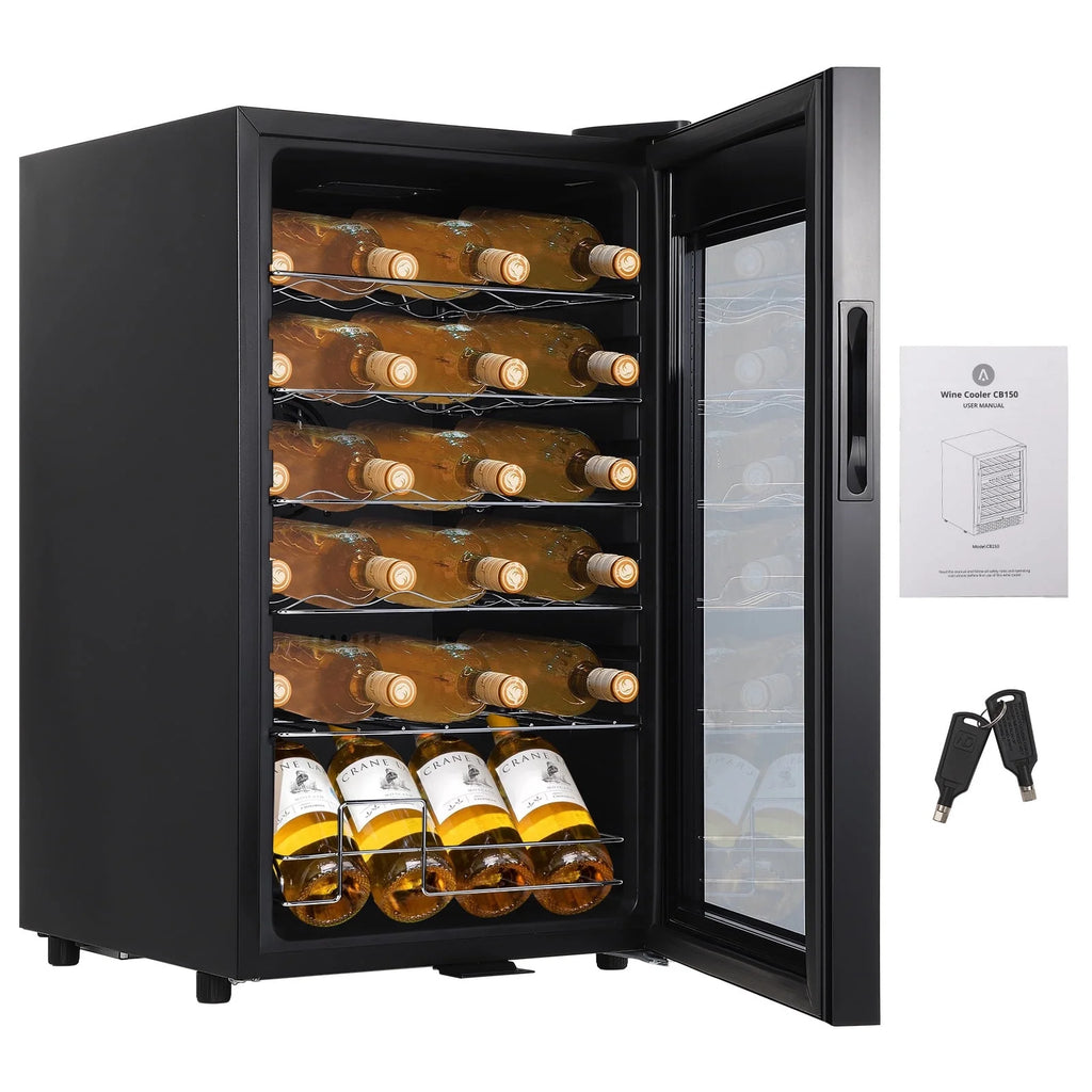 24-Bottle Wine Cooler Refrigerator with Glass Door B9872