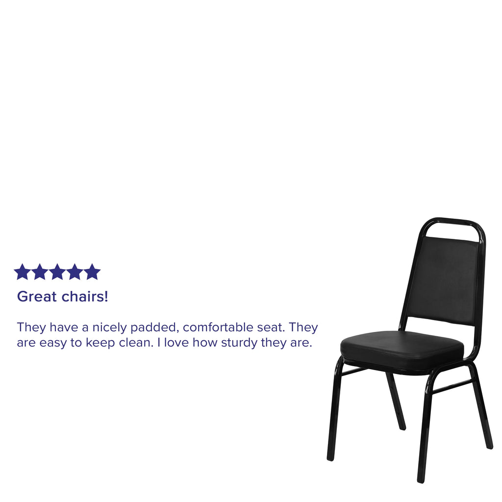 4 Pack Black Vinyl Stacking Banquet Chair Y885538