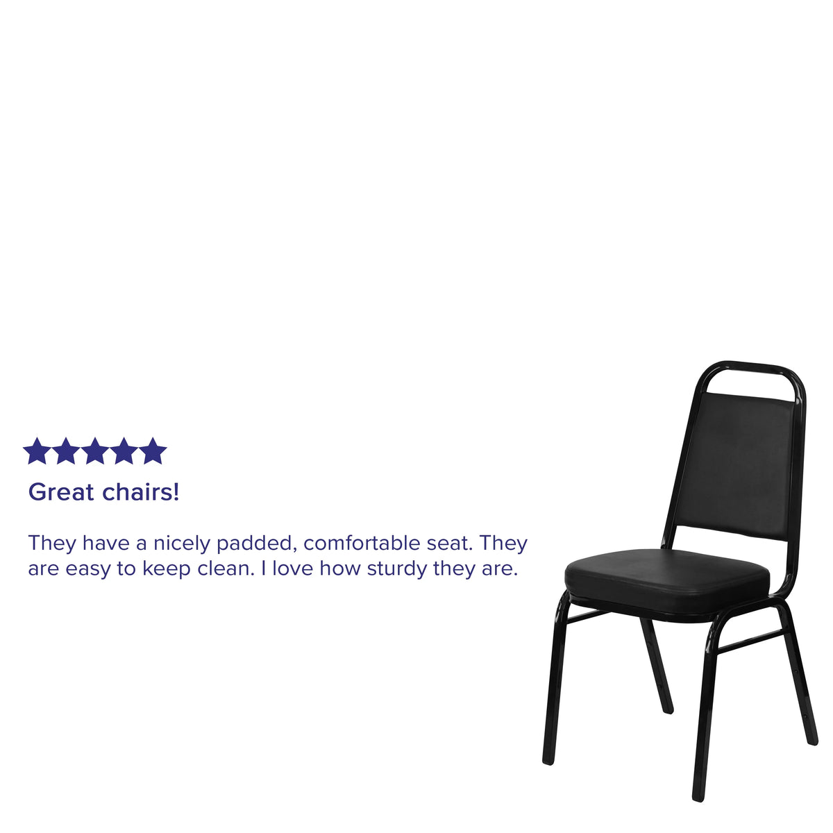 4 Pack Black Vinyl Stacking Banquet Chair Y885538