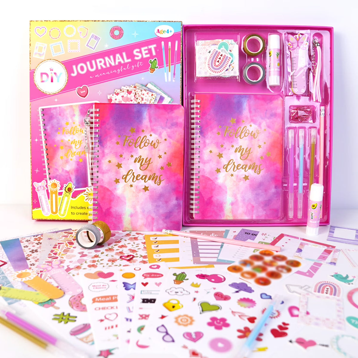 DIY Journal Kit for Girls, Journaling Arts Craft Kit, Scrapbook & Diary Supplies Set Y660824