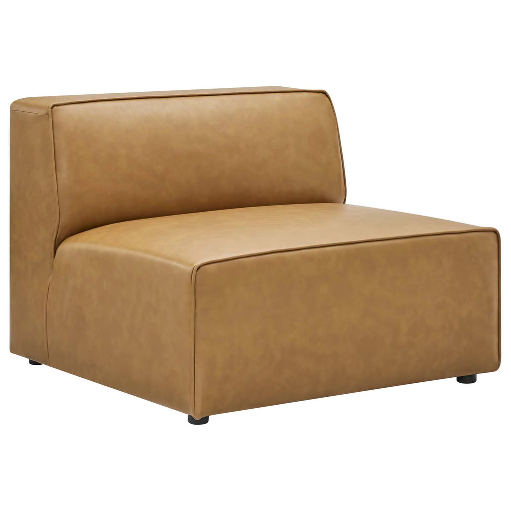 Tan Vegan Leather 7-Piece Sectional Sofa N324032