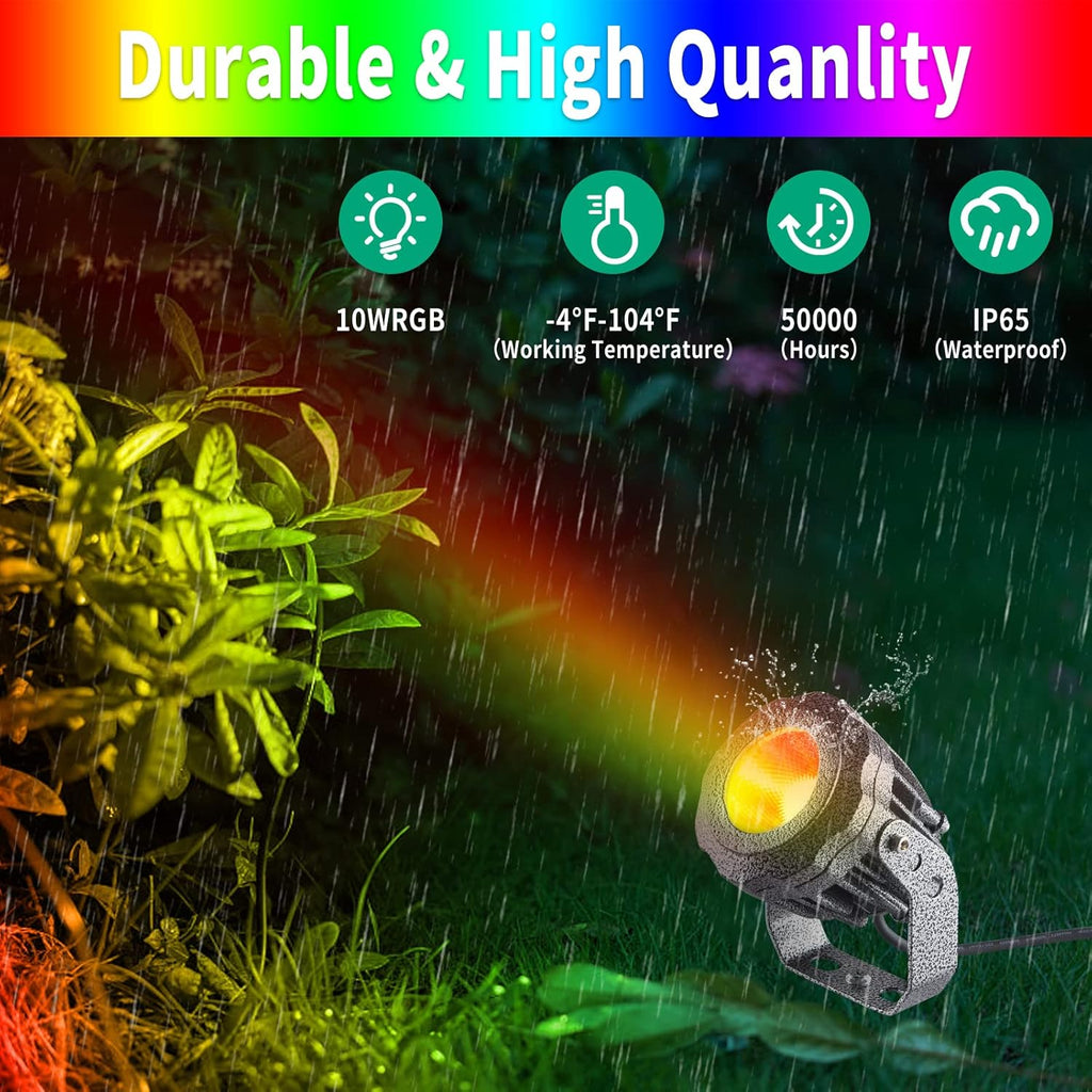 10W RGB LED Outdoor Landscape Spotlight with Remote Control M5197