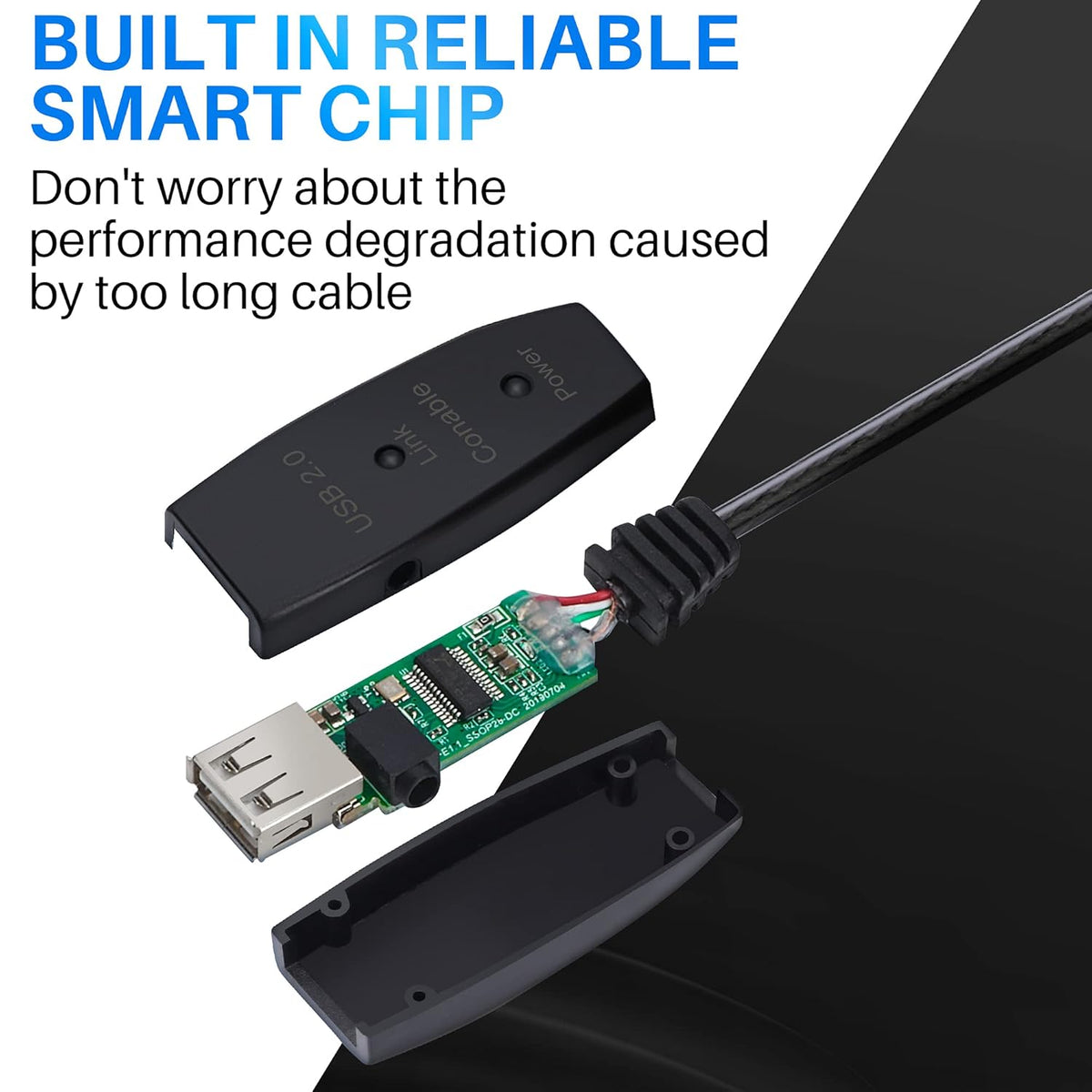 75 Feet USB 2.0 Active Repeater Extension Cable Type A Male to Female V42265