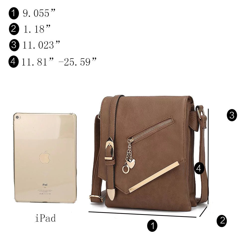Mustard Vegan Leather Crossbody Bag D4752
