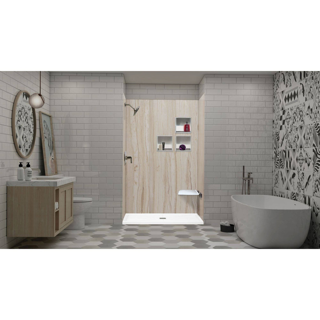 Cameo Single Threshold Shower Base with Center Drain G807