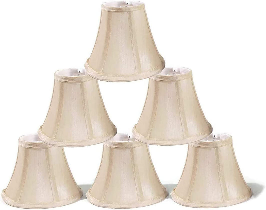 Set of 6 Cream Clip on Lamp Shades P153745
