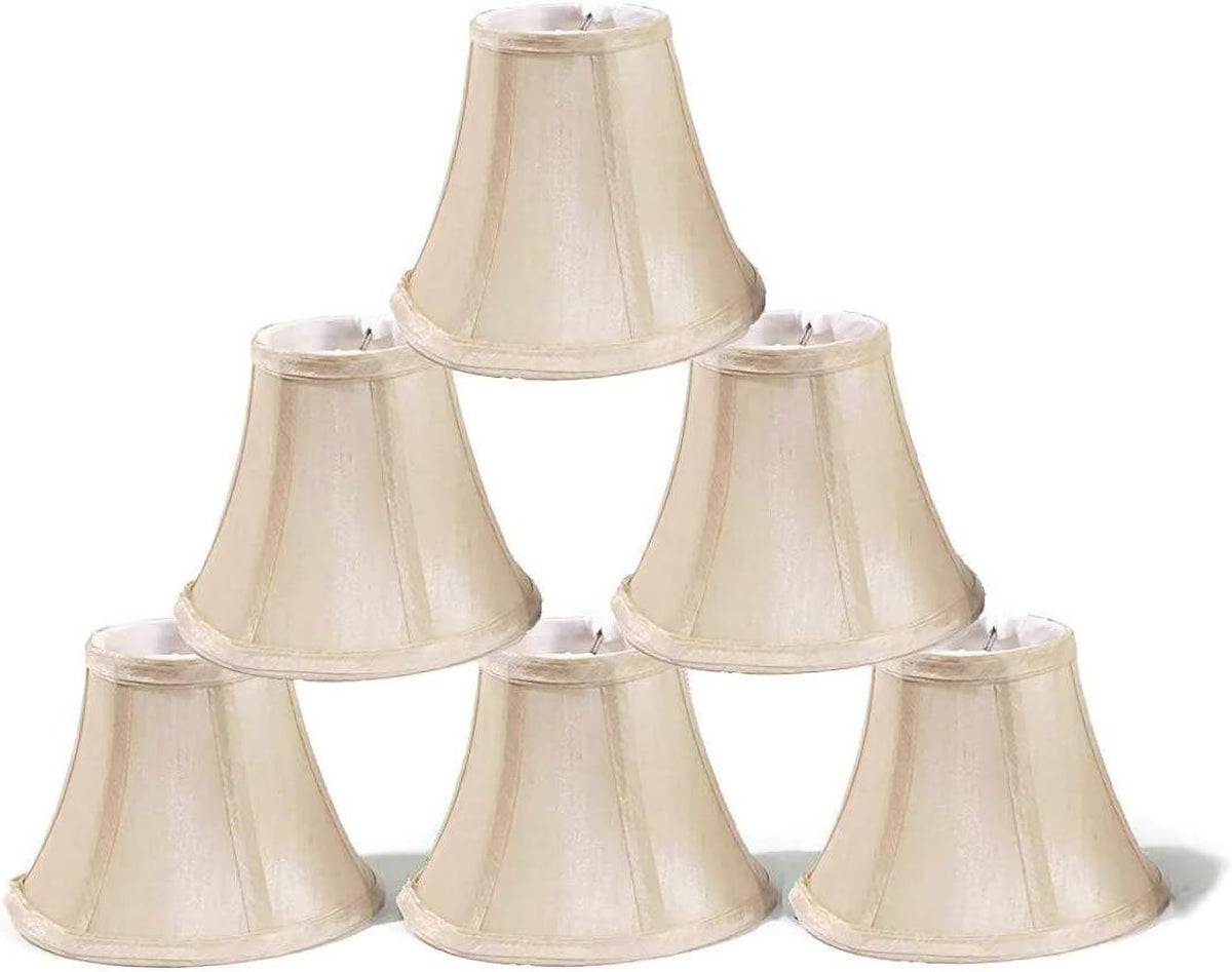 Set of 6 Cream Clip on Lamp Shades P153745